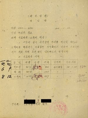 사료배정 (소맥피  맥강) 1974.1.22 용인군수