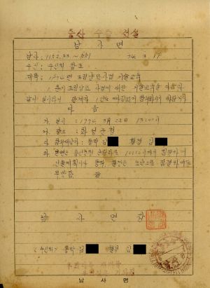 1974년 조림 양묘사업 기술교육 1974.3.19 남사면장