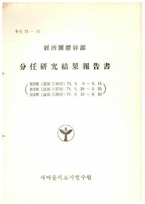 분임연구결과보고서 경제단체간부 제2기 통산 제36기 1974.5.6-1974.5.11 새마