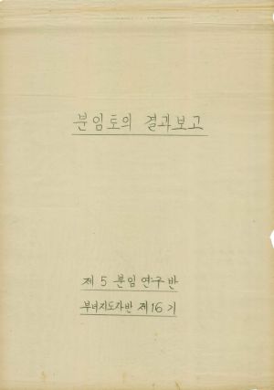 [차트] 분임토의결과보고 부녀지도자반 제16기 제5분임 1975.9.3