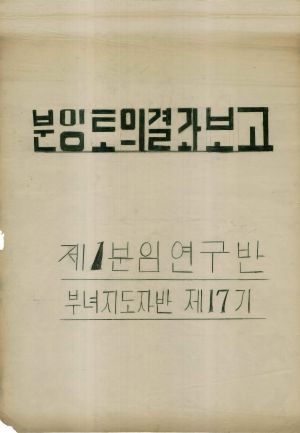 [차트] 분임토의결과보고 부녀지도자반 제17기 제1분임