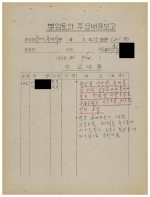 분임토의주요내용보고 농어민후계자반 제13분임반 1985.4.24