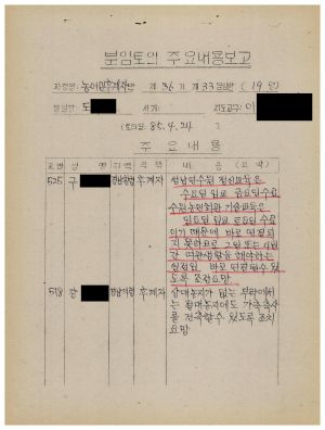 분임토의주요내용보고 농어민후계자반 제36기 제33분임반 1985.4.24