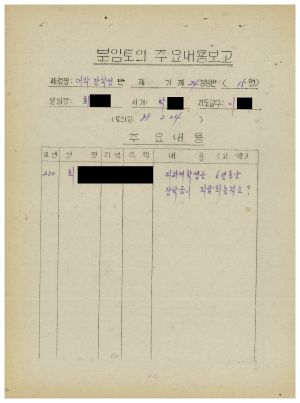 분임토의주요내용보고 대학장학생반 제24분임반 1985.2.24