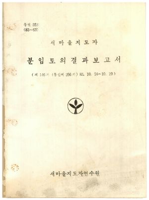 분임토의결과보고서 새마을지도자 제146기 통산 제256기 1983.10.24-10.29 새마을지도자연수원