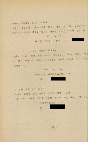 분임토의결과보고서 새마을지도자 제115기 통산 제209기 1981.11.30-12.5 새마을지도자연수원