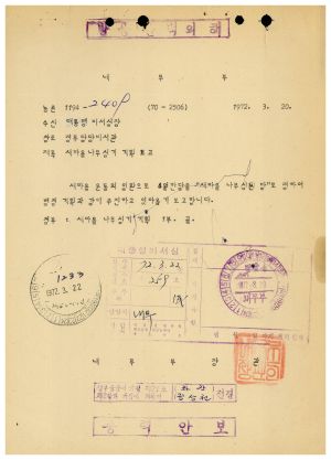 1972년도 새마을운동기본방향- 새마을나무심기 계획 보고 1972.3.20 내무부