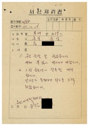 1979년 수료생서신 부녀지도자(제59기) 송○순