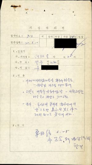 1975년 수료생서신 새마을지도자(제25기) 주○갑