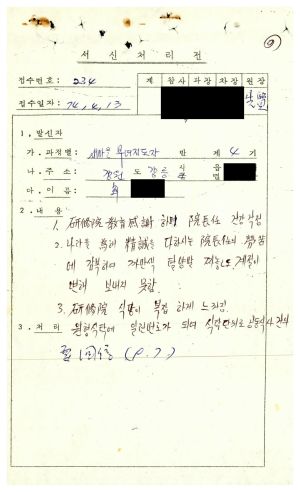 1979년 수료생서신 새마을부녀지도자(제4기) 최○수