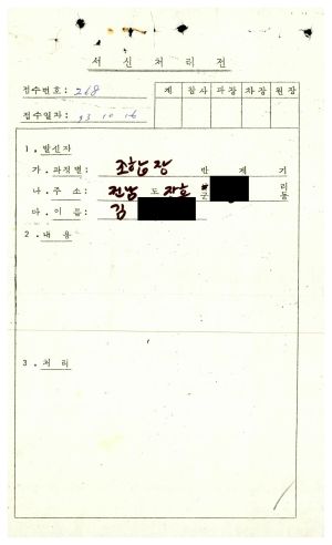 1979년 수료생서신 조합장 김○선