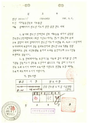 1986년 외국인교육및방문문서첩- 말레이지아 청소년 지도자 방한 일정 협조의뢰  문교부