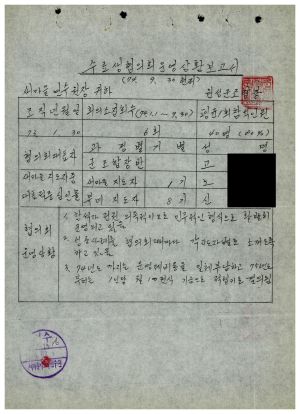 1979년 수료생협의회운영상황보고서(원성군조합) 