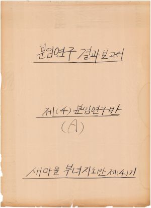 [차트] 분임연구결과보고서 새마을부녀지도자반 제4기 제4분임반