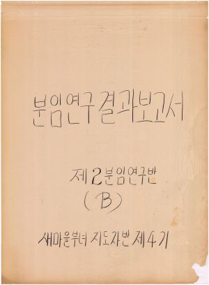 [차트] 분임연구결과보고서 새마을부녀지도자반 제4기 B반 제2분임반