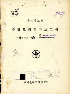 분임토의결과보고서 부녀지도자 제80기 통산 제143기 1979.10.21-10.27 새마을