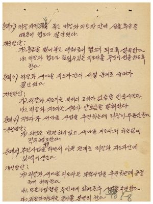 분임토의결과보고서 새마을교육요원반(특별) 제5기 통산 제188기 1981.4.13-4.18