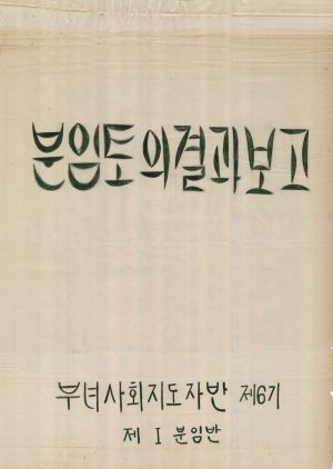 [차트] 분임토의결과보고 부녀사회지도자반 제6기 제1반분임반