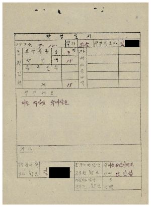 1973년 이강 마을양묘사업 금전출납부 작업일지 남사면통삼리동막부락