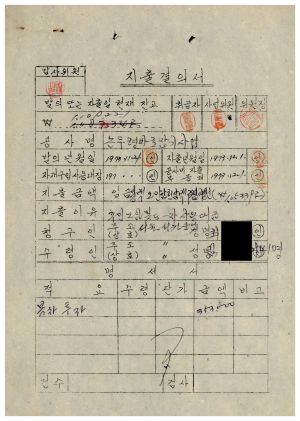 동막마을 대통령하사금 우수마을특별지원- 지출결의서(논두렁바로잡기사업) 1973.11.21