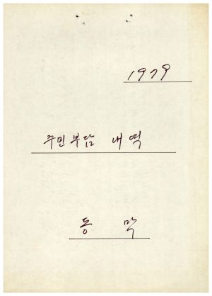 동막마을 우수마을 특별지원사업(공동인삼사업)- 1979년 주민부담내역 동막