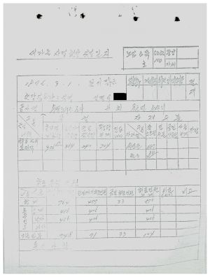 수백리 지도자이○원(2-5) 1976년 현장 작업일지 수백리