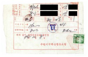 1974년 새마을소득금고 남사면통삼1리동막 지출결의서(육성우구입)