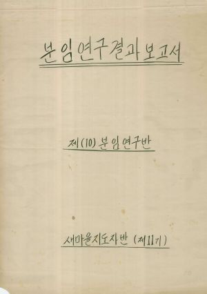 [차트] 분임토의결과보고 새마을지도자반 제11기 제10분임반