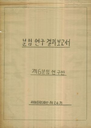 [차트] 분임연구결과보고서 새마을지도자반 제24기 제5분임반