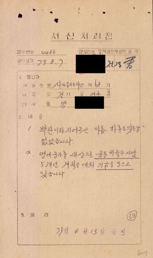 [수료생 서신철] 1979년 새마을지도자(제68기) 박○인